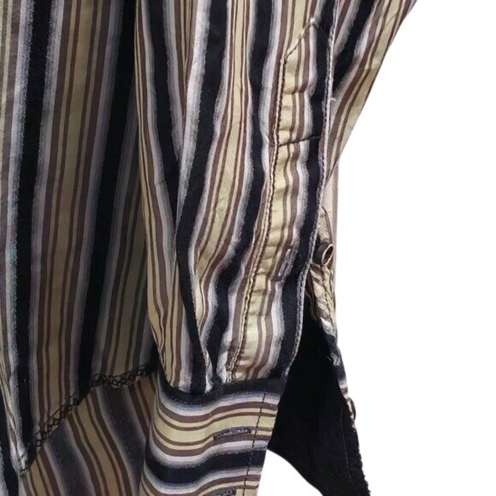 Tommy Bahama Striped Silk Button-Down Luxury Men's Shirt Large - Picture 9 of 12